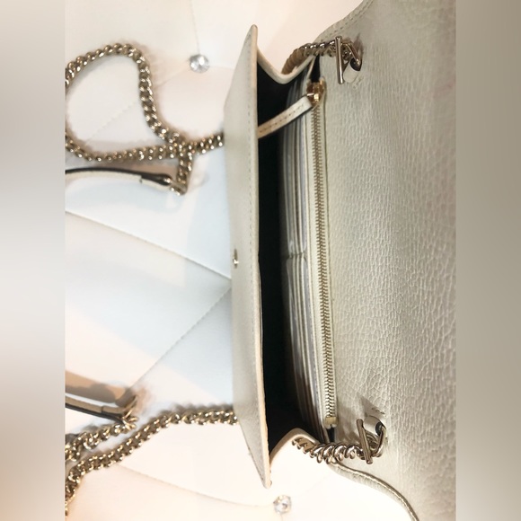 ❌SOLD❌ GUCCI INTERLOCKING G CHAIN LEATHER CROSSBODY BAG - WHITE (NEW WITH TAGS) - Picture 10 of 14